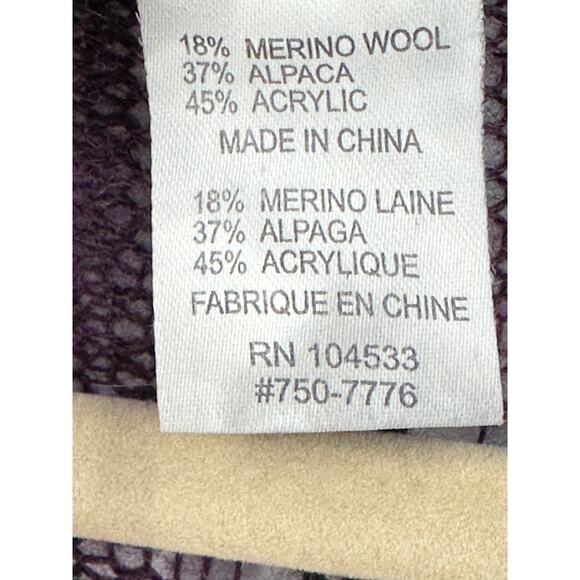 Nanette Lepore Alpaca Merino Wool Cardigan Purple Ruffled Winter Bohemian XS - Picture 4 of 10